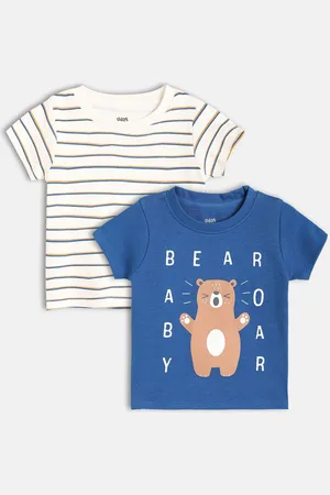 MINI KLUB Boys Pack Of 2 Striped Round Neck Cotton T-shirts