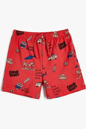 Koton Boys Printed Mid-Rise Casual Cotton Shorts