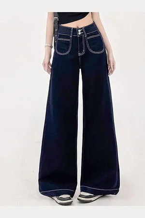DressBerry Women Wide Leg High-Rise Jeans