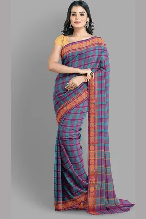 The Chennai Silks Checked Zari Pure Cotton Chettinad Saree
