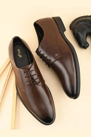 Styli Men Faux Leather Formal Lace Up Shoes