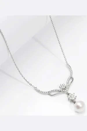 GIVA Sterling Silver Rhodium-Plated Necklace