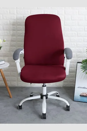 HOKIPO Burgundy 140 GSM Stretchable Office Chair Cover