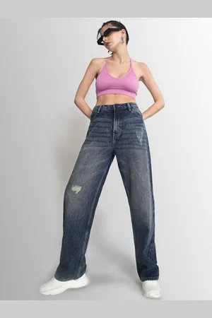 Bene Kleed Women Classic Relaxed Fit Mildly Distressed Light Fade Jeans