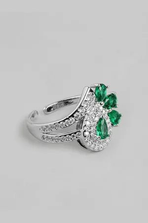 DressBerry Women Stone-Studded Adjustable Finger Ring