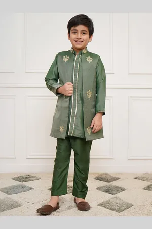 Vastramay Boys Floral Embroidered Regular Kurta with Pyjamas