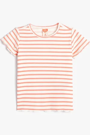 Koton Girls Striped Round Neck T-shirt