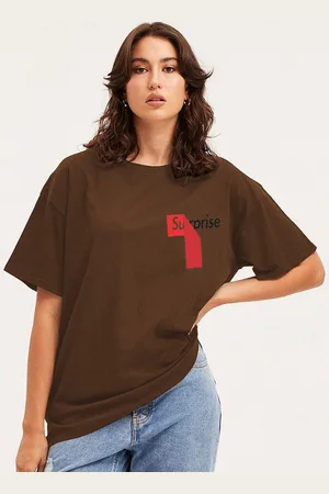 Moda Rapido Women Typography Printed Round Neck Cotton Oversized T-shirt