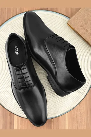 Styli Men Faux Leather Formal Lace Up Shoes