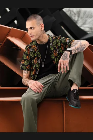 HERE&NOW Men Slim Fit Tropical Printed Casual Shirt