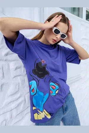 DressBerry Women Graphic Printed Round Neck Cotton Oversized T-shirt