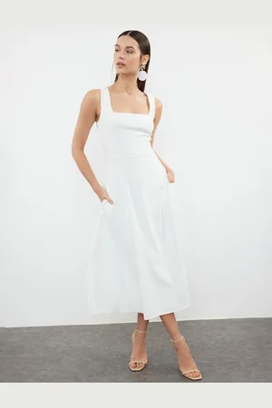 Trendyol Women Solid Fit & Flare Midi Dress