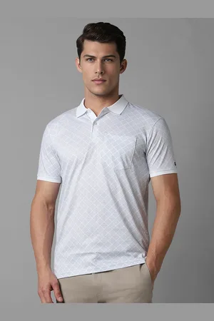 Louis Philippe Men Solid Polo Collar Cotton Slim Fit T-Shirt