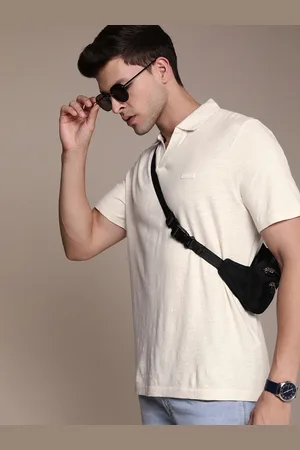 Calvin Klein Men Polo Collar Applique T-shirt