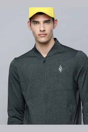 Skechers Men Charcoal Grey Melange ?????Skech-Knits Ultra Go Sweatshirt with Mock Pocket