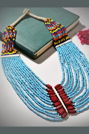 Bamboo Tree Jewels Vintage Naga Beaded Tribal Necklace