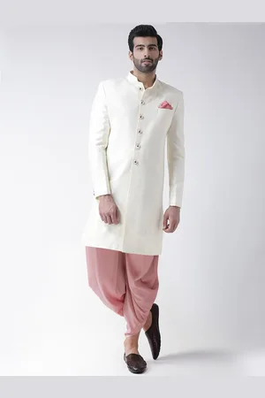 KISAH Men Self-Design Mandarin Collar Indowestern Sherwani Set