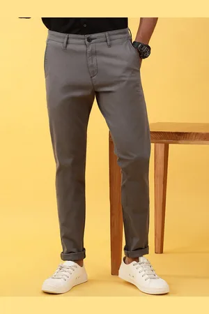 Crocodile Men Mid-Rise Cotton Slim Fit Trousers