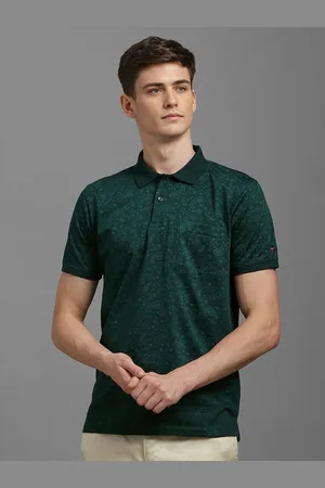 Louis Philippe Men Printed Polo Collar Pockets Slim Fit T-shirt