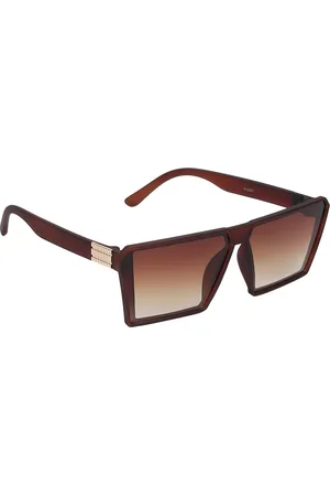 GARTH Unisex Brown Lens & Brown Square Sunglasses with UV Protected Lens