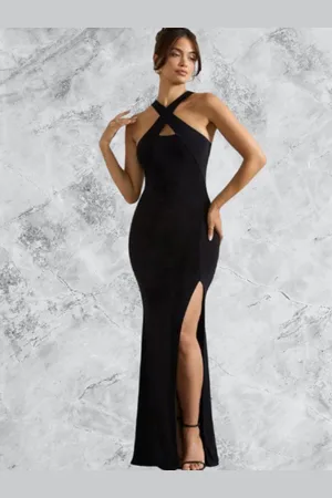 Moda Rapido Crepe Bodycon Maxi Dress