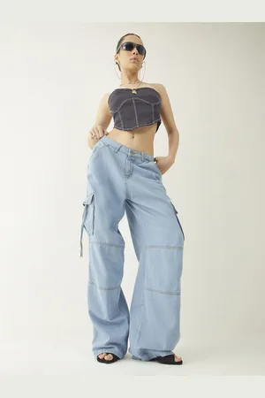 DressBerry Women 90s Revival Baggy Cargo Style Jeans