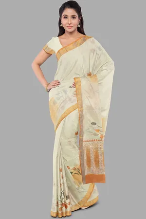 The Chennai Silks Floral Pure Cotton Fusion Kovai Saree