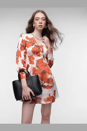 French Connection Printed Pleated Sheath Dress