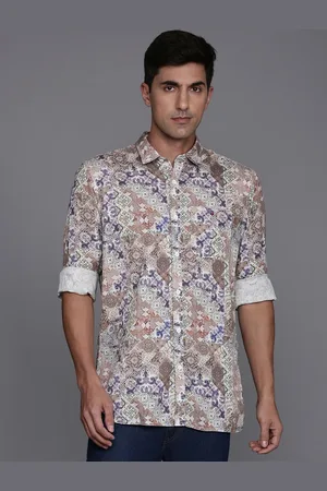 Louis Philippe Slim Fit Ethnic Printed Casual Shirt