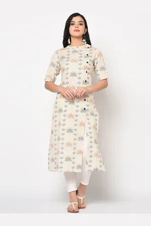 Antaran Floral Printed Pure Cotton Straight Kurta