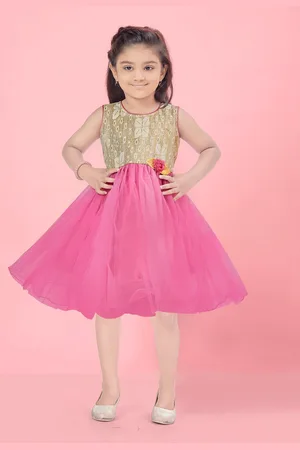 BAESD Girls Self Designed Net Fit & Flare Dress