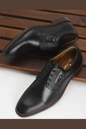 Louis Philippe Men Textured Leather Formal Derbys
