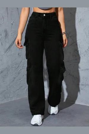 Broadstar Women Smart High-Rise Stretchable Cargo Jeans