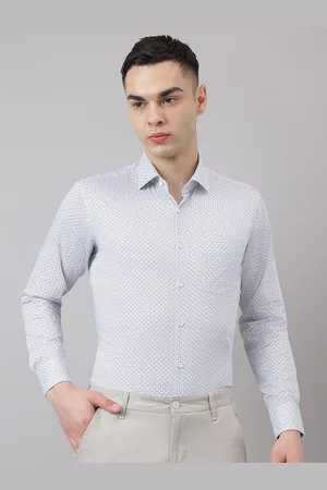 Richlook Men Comfort Slim Fit Spread Collar Geometric Printed Cotton Formal Shirt