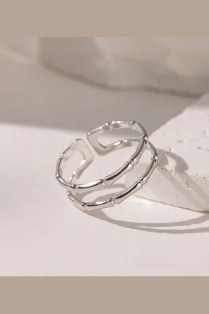 Myki Stainless Steel Silver-Plated Finger Ring