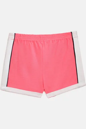 Cherry Crumble Girls Pink Solid Regular Fit Shorts