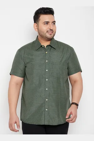 Bigbanana Plus Size Checked Classic Cotton Casual Shirt