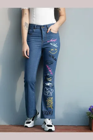 DressBerry Women Urban Softness Printed Bootcut Stretchable Jeans