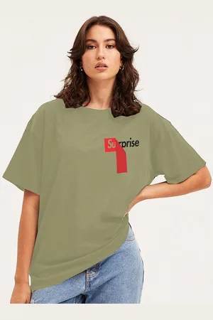 Moda Rapido Women Typography Printed Round Neck Cotton Oversized T-shirt
