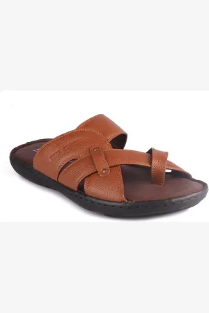 Red Chief Men Tan Leather Comfort Sandals