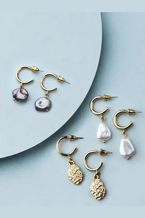 Accessorize Gold-Toned Classic Drop Earrings
