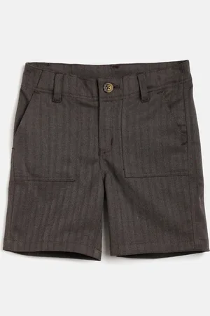 Cherry Crumble Boys Brown Striped Chino Shorts
