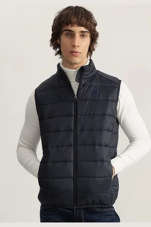 Lindbergh Men Mock Collar Solid Casual Padded Jacket