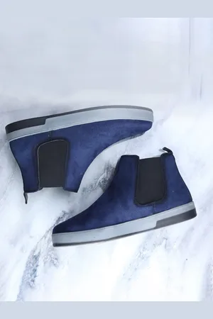 SHOZANIA Men Mid Top Leather Chelsea Boots