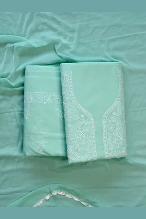 Seva Chikan Embroidered Unstitched Dress Material