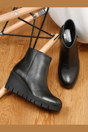 Teakwood Leathers Women Mid-Top Wedges Regular Boots