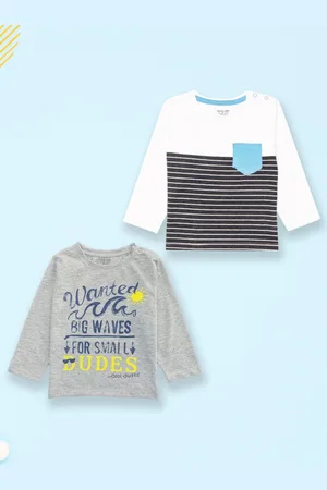 Miss & Chief Unisex Kids Regular Fit Pack Of 2 Solid Round Neck Cotton T-shirts