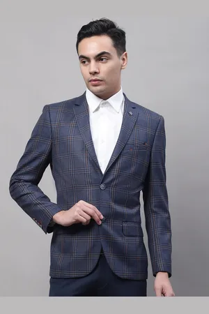 CANTABIL Men Checked Single-Breasted Formal Blazer