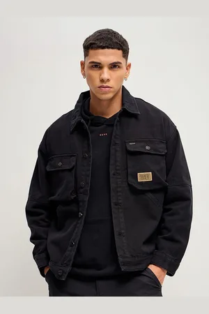 The Bear House Men Solid Spread Collar Jacket