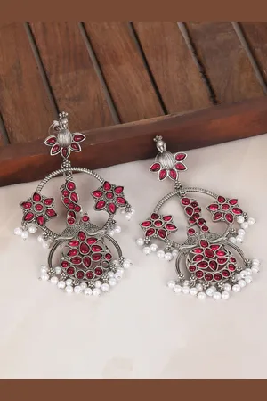 Sangria Silver-Plated Drop Earrings